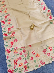 Elegant Matka Silk Embroidered Saree