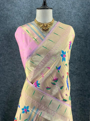 All Over Jaal Weaving Brocket Paithani Soft Silk Saree