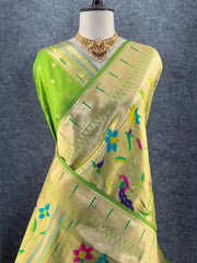 All Over Jaal Weaving Brocket Paithani Soft Silk Saree