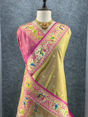 Rajwadi Mor Paithani Zari Butti Saree
