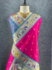 Rajwadi Mor Paithani Zari Butti Saree