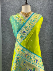 Rajwadi Mor Paithani Zari Butti Saree