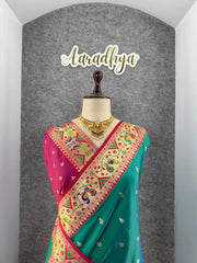 Rajwadi Mor Paithani Zari Butti Saree