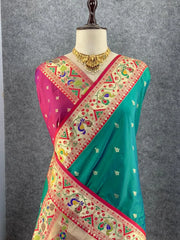 Rajwadi Mor Paithani Zari Butti Saree