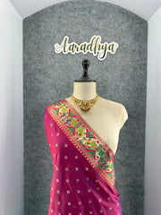 Rajwadi Mor Paithani Zari Butti Saree