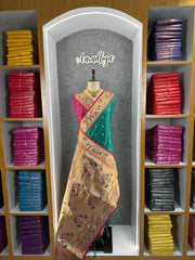 Rajwadi Mor Paithani Zari Butti Saree