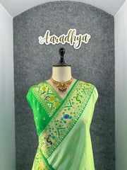 Rajwadi Mor Paithani Zari Butti Saree