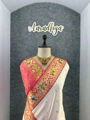 Rajwadi Mor Paithani Zari Butti Saree