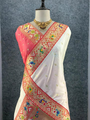 Rajwadi Mor Paithani Zari Butti Saree