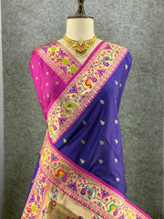 Rajwadi Mor Paithani Zari Butti Saree