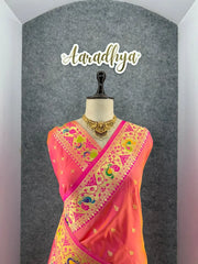 Rajwadi Mor Paithani Zari Butti Saree