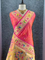 Rajwadi Mor Paithani Zari Butti Saree