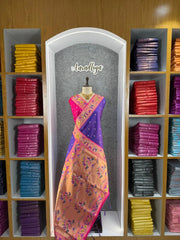 Rajwadi Mor Paithani Zari Butti Saree