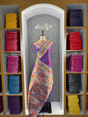 Pure Soft Silk Bandhani Patola Fusion Paithani Saree
