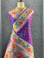 Pure Soft Silk Bandhani Patola Fusion Paithani Saree