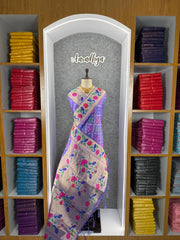 Pure Soft Silk Bandhani Patola Fusion Paithani Saree