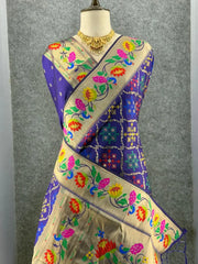 Pure Soft Silk Bandhani Patola Fusion Paithani Saree