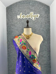 Pure Soft Silk Bandhani Patola Fusion Paithani Saree