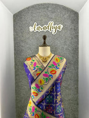 Pure Soft Silk Bandhani Patola Fusion Paithani Saree
