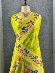 Pure Soft Silk Bandhani Patola Fusion Paithani Saree