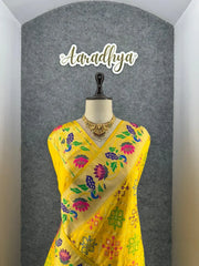 Pure Soft Silk Bandhani Patola Fusion Paithani Saree