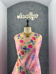 Pure Soft Silk Bandhani Patola Fusion Paithani Saree