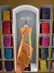 Banarsai Peacock & Parrot Weaving Paithani Saree