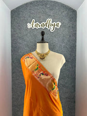 Banarsai Peacock & Parrot Weaving Paithani Saree