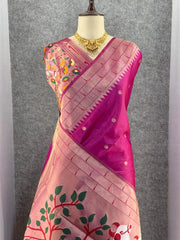 Akha Trij Meena Weaving Paithani Saree