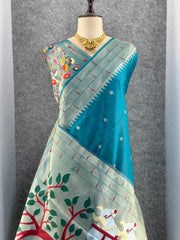 Akha Trij Meena Weaving Paithani Saree