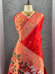 Akha Trij Meena Weaving Paithani Saree