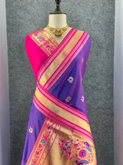 Traditional Paithani Kadiyal Border Saree