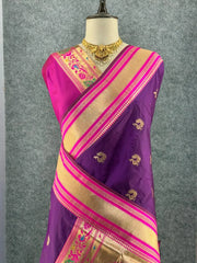 Traditional Paithani Kadiyal Border Saree