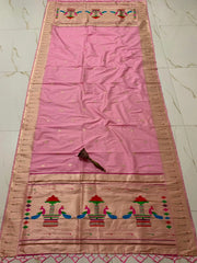 Dupatta - Pure Zari Traditional Peacock Motifs Paithani Dupatta