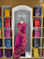 Elegant Matka Silk Embroidered Saree