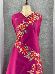 Elegant Matka Silk Embroidered Saree