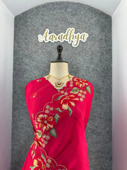 Elegant Matka Silk Embroidered Saree