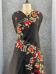 Elegant Matka Silk Embroidered Saree