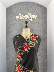 Elegant Matka Silk Embroidered Saree