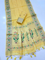 Soft Tussar Silk Pastel Paithani Saree