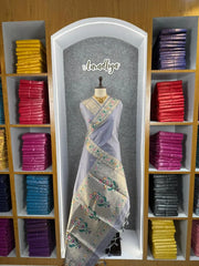 Soft Tussar Silk Pastel Paithani Saree