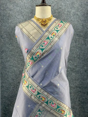 Soft Tussar Silk Pastel Paithani Saree