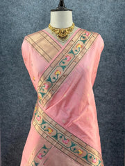 Soft Tussar Silk Pastel Paithani Saree