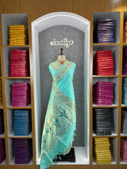 Soft Tussar Silk Pastel Paithani Saree