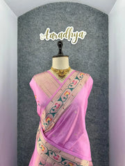 Soft Tussar Silk Pastel Paithani Saree