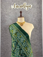 Premium Pure Gaji Silk Bandhani Dupatta