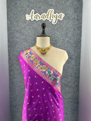 Rajwadi Mor Paithani Zari Butti Saree