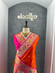Rajwadi Mor Paithani Zari Butti Saree