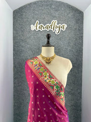 Rajwadi Mor Paithani Zari Butti Saree