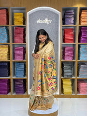 Bamboo Tissue Silk Half Half Paithani Saree